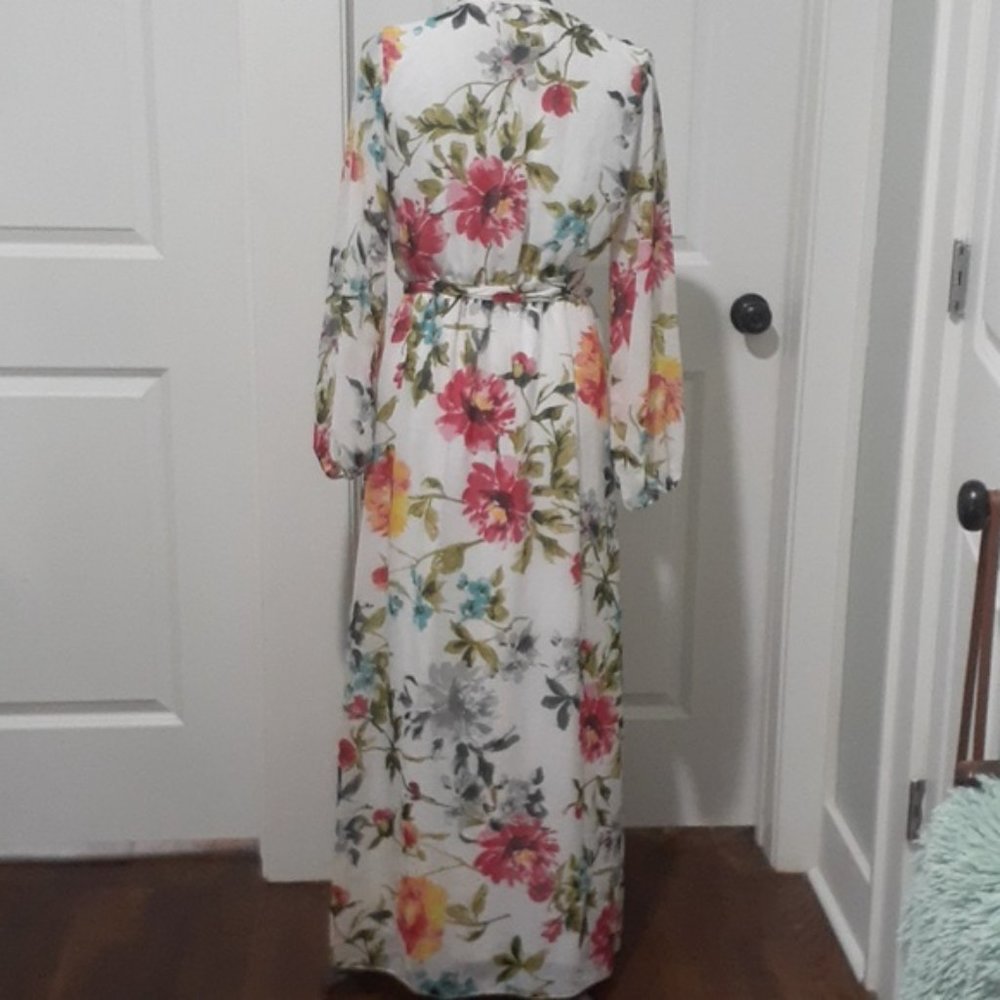 Expresso Floral Dress Sheer With Lining Maxi Flowers - Picture 8 of 10